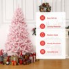 6 Ft Pink Pre-Lit Artificial Christmas Tree Snow Flocked Holiday Hinged Xmas Tree with 250 Multi-Color Led Lights 751 Branch Tips Artificial Pine Chr - 4 of 4