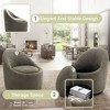 Modern Barrel Swivel Chairs with Concealed Storage, Round Upholstered Accent Chairs - 3 of 4