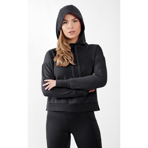 90 Degree By Reflex Womens Casual Fit Long Sleeve Hooded Basic Sweatshirt -  Black X Small : Target