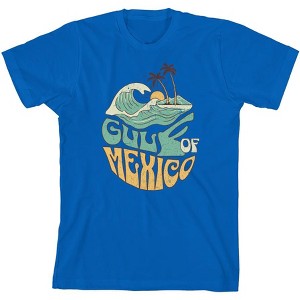 Gulf of Mexico Wave Text Youth Crew Neck Short Sleeve Tee - 1 of 2