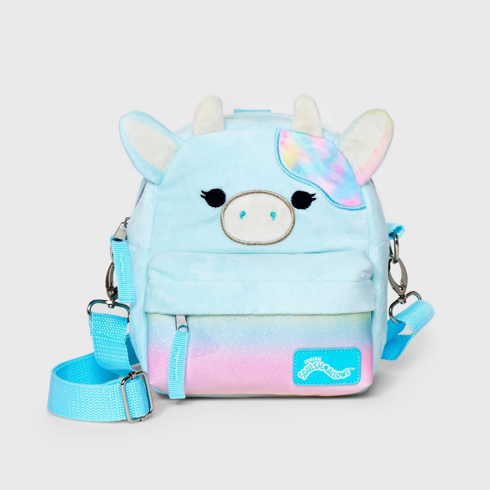 Photos - Travel Accessory Squishmallows Kids'  6.5" Plush Convertible Mini Crossbody Backpack - Blue 