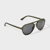 Men's Shiny Plastic/Metal Aviator Sunglasses - Original Use™ Green - 2 of 2