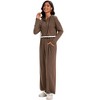 ATHLECHIC Women's Casual Lounge Cropped Half Button Hoodie Top Wide Leg Pants Ribbed Knit Tracksuit Two Piece Sets - 4 of 4