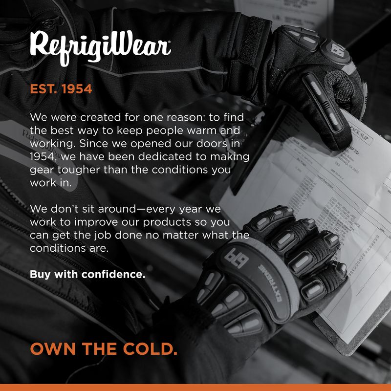 RefrigiWear Insulated Extreme Freezer Gloves with Grip Palm & Impact Protection, 5 of 7