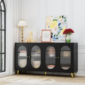 Modern Accent Sideboard Cabinet with Acrylic Doors, Freestanding Storage Cupboard Console Table for Kitchen Dining Living Room Hallway Office - 1 of 4