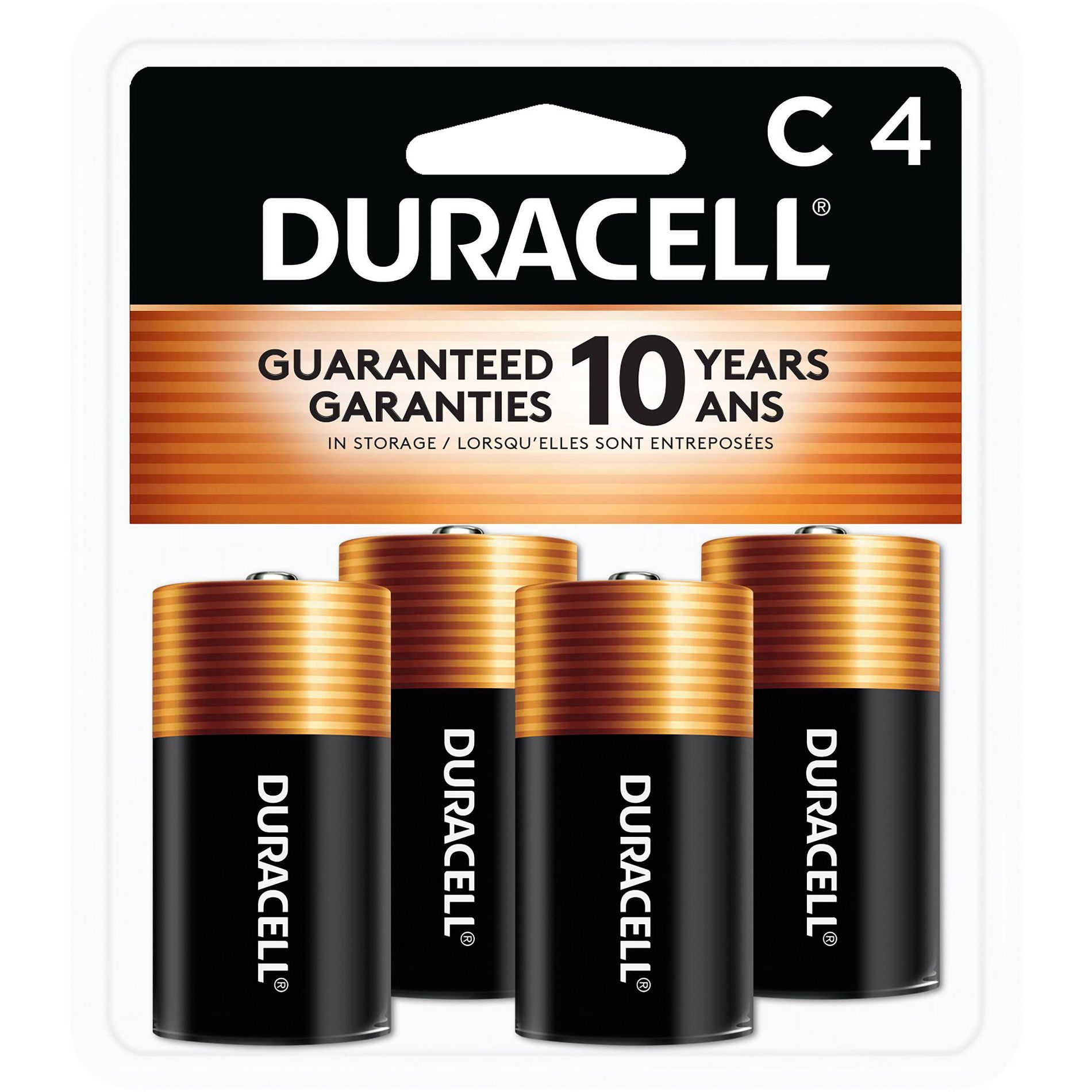 Duracell Coppertop C Batteries - 4pk Alkaline Battery: Household Use, 1.5V Output
