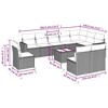 vidaXL 11 Piece Patio Sofa Set with Cushions Gray Poly Rattan - With Table - 3 of 4