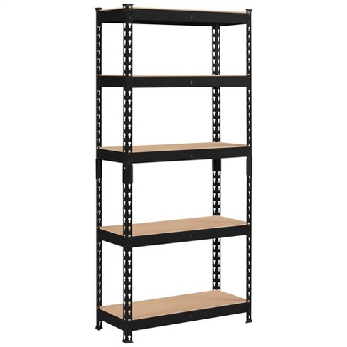 Yaheetech 5-Tier Utility Storage Shelves Garage Metal Shelving Unit, Black