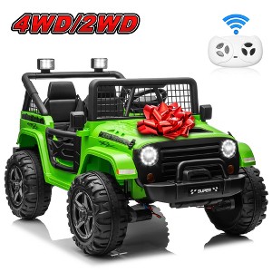 JOYRACER 24V Ride-On Truck for Kids w/ Remote, XL 2-Seater, 4×200W Motors, 4WD/2WD Switch, Bluetooth, Music – Electric Toys Car for Boys Girls - 1 of 4