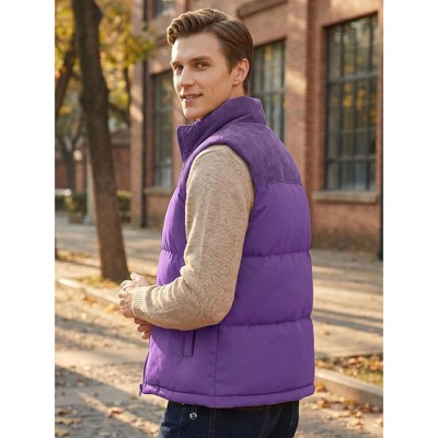 Мужские куртки INSPIRE CHIC Men's Outerwear Sleeveless Winter Puffer Jacket Vest Medium Purple — фото 4