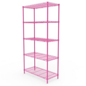 SEVOBAL Utility Storage Shelves 5-Layer Display Rack with Adjustable Layer Spacing, Plug-In Deformable Structure, Pink, 29"*13.5"*59" - 1 of 4
