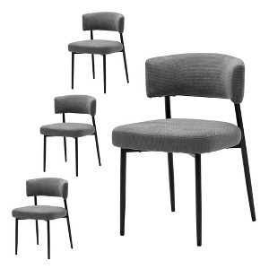 Lyngins Chenille Upholstered Dining Chairs Set of 4,Kitchen Chairs with Curved Backrest & Metal Frame, Accent Chairs for Kitchen,Dining Living Room - 1 of 4