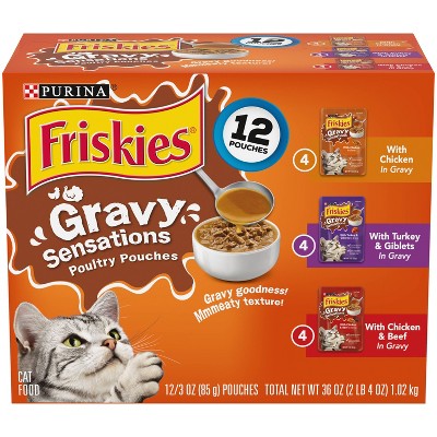 Purina Friskies Gravy Sensations Wet Cat Food Poultry Pouches with