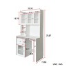 Computer Desk Modern with Rotating Desktop and Glass Door Hutch for Home Office 39.3in-3irtyhousy - 4 of 4