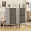HOMCOM 4 Panel Room Divider, Folding Privacy Screen, 5.6' Room Separator, Wave Fiber Freestanding Partition Wall Divider, Dark Gray - 2 of 4