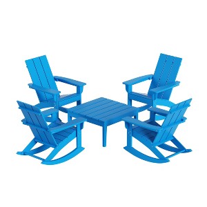WestinTrends 5-Piece Modern Adirondack Outdoor Rocking Chair with Side Table Set - 1 of 2
