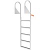 Cesicia Silver Aluminum Alloy Pontoon Boat Flip-Up 5-Step Ladder with 2 in Wide Step and Nonslip Rubber Mat - 2 of 4