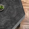 Sapphtopaz Octagonal Retro Splicing Farmhouse Coffee Table for Living Room, Modern Coffee Table with Cross Metal Legs, Wood Living Room Table - 3 of 4