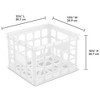 Sterilite Storage Crate, Stackable Plastic Bin Open Basket with Handles, Organize Home, Garage, Office, School, White, 6-Pack - 2 of 4