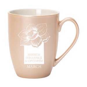 Elanze Designs Rebirth Influence And Optimism March Precious Pearl 10 ounce New Bone China Coffee Cup Mug - 1 of 4