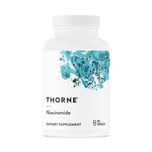 THORNE Niacinamide—500mg non-flushing vitamin B3 for joint, skin & sleep support, gluten-free, 180 capsules. - 1 of 4