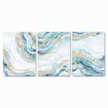 (Set of 3) 18" x 24" Crystal Agate Hand Embellished Wall Canvas Set Gold - Tyler & Finn