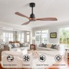 Sofucor 48" Ceiling Fan without Light 3 Walnut Wood Blades Black and Brown - 4 of 4