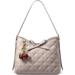 Purses for Women Soft Leather Hobo Handbags Quilted Crossbody Bag Bucket Purse - 1 of 4