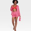 Women's 3pc Satin Long Sleeve Top and Shorts Pajama Set with Eye Mask - Auden™ - image 3 of 4