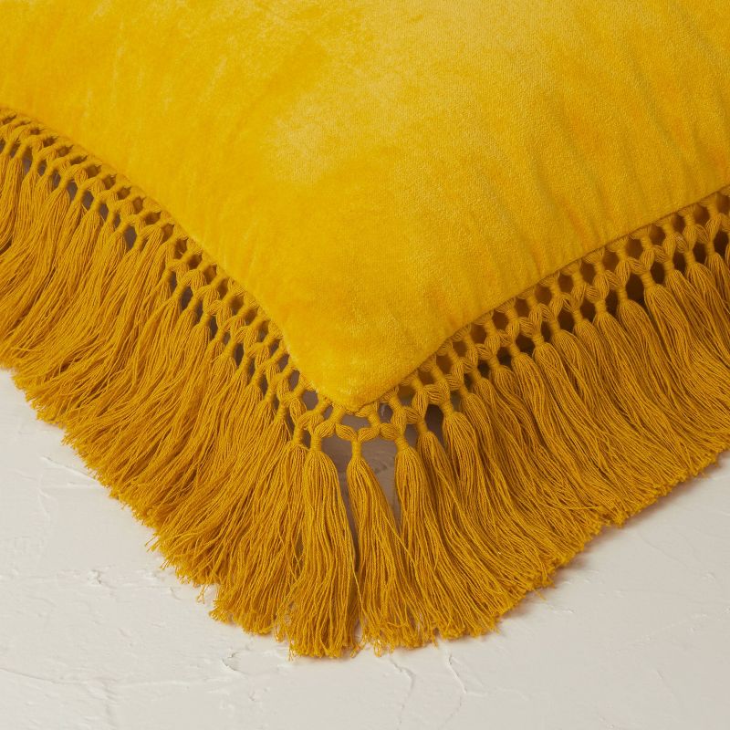 Square Velvet Fringe Decorative Throw Pillow Gold - Opalhouse&#8482; designed with Jungalow&#8482;, 5 of 7