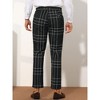 Lars Amadeus Men's Slim Fit Plaid Pattern Flat Front Business Checked Trousers Pants - 3 of 4