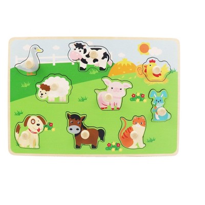 Leo & Friends Farm Animal Peg Puzzle for 24-Months+