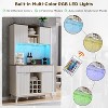 SinCiDo Wine Bar Cabinet with Storage Hutch, Modern Fluted Coffee Bar with LED Lights, 10 Tier Storage Shelf & 9 Grid Wine Glass Rack - 2 of 4