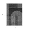 Charcoal Gray And Silver Geometric Washable Indoor Outdoor Area Rug - 3 of 4