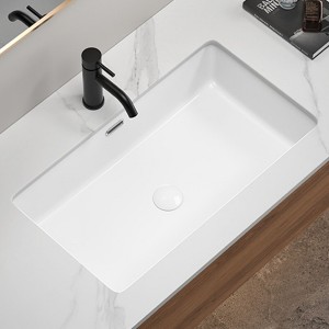 SEVOBAL Bathroom Sinks Undermount Farmhouse Fireclay Drop-in Single Bowl Modern Large Deep Sink with Accessory Kit, White, 32.7"*21.3"*11.9" - 1 of 4