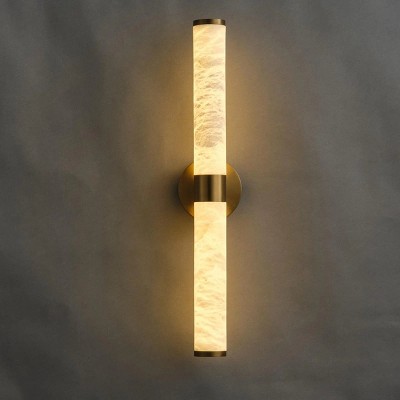 24" Spanish Natural Alabaster LED Wall Sconce Flush Mount Light
