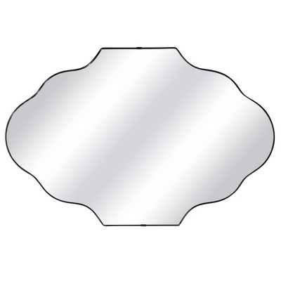 Beautyolove 23 in. W x 37 in. H Scalloped Black Decorative Wall Mirror
