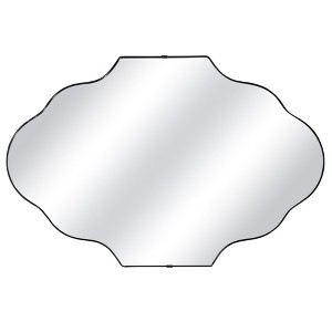 Beautyolove 18 in. W x 24 in. H Scalloped Black Decorative Wall Mirror - 1 of 4