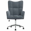 vidaXL Relaxing Chair Light Gray Velvet (100% polyester), steel Standard - Dark Gray - 3 of 4
