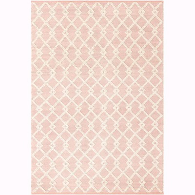 English Rose Geometric Hand-Knotted Wool Square Rug