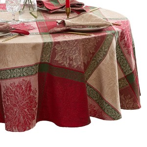 Elrene Prestige Poinsettia Jacquard  Tablecloth - Elrene Home Fashions - 1 of 2