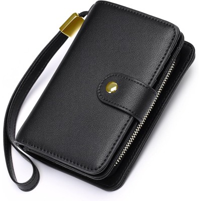 BEAFUP Small Wallet for Women,RFID Blocking PU Leather Wristlet Purse Large Capacity Bifold Wallet with ID Window for Travel,Shopping