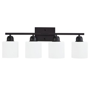 DAKAFUL Bathroom Vanity Light, 4/5/6/8/10-Light Vanity Fixture with Frosted Glass Shades,Reversible Wall Light Over Mirror, for Bathroom/Bedroom - 1 of 4