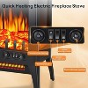 ZAFRO Electric Fireplace Stove, Freestanding Electric Fireplace Heater with Adjustable Flame Brightness, Overheating Protection, 1000W/1500W, - 2 of 4