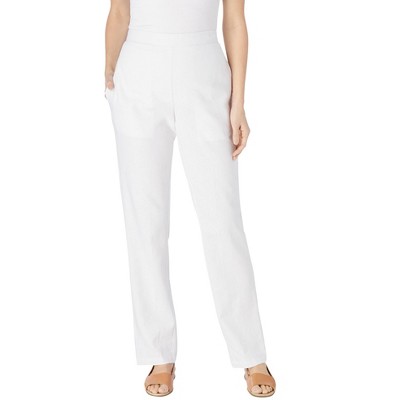 Woman Within Women's Plus Size Tall Straight Leg Linen Pant