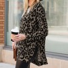 Amaryllis Women's Oversized Leopard Print Pullover Crew Neck Long Sleeve High-Low Hem Tunic Top - 2 of 4