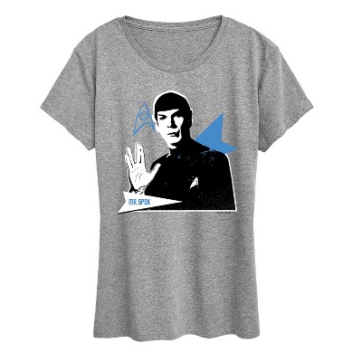 Women's - Star Trek - Retro Graphic Spock Short Sleeve Graphic T-Shirt