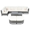 Infurnic Patio Seating Sets, Outdoor Conversation Patio Set with Premium Cushions, Patio Furniture for Garden Balcony, Beige, 124.7"*76.2"*27" - 3 of 4