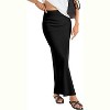 Women's Elegant Satin Maxi Skirt - High Waist A-Line Long Skirt with Smooth Zipper Plain Black - 3 of 4