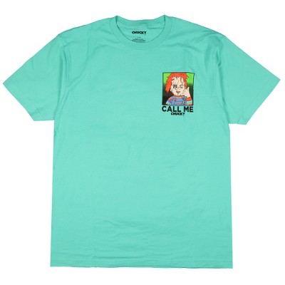 Seven Times Six Chucky T Shirt Call Me Horror Movie Mens Adult Front Back Graphic Print Green